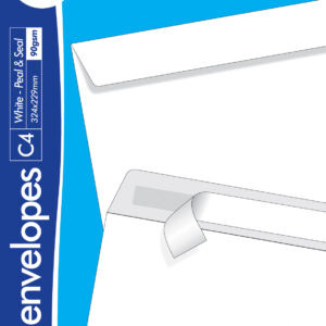 COUNTY C4 WHITE PEEL-AND-SEAL ENVELOPES, PACK OF 25