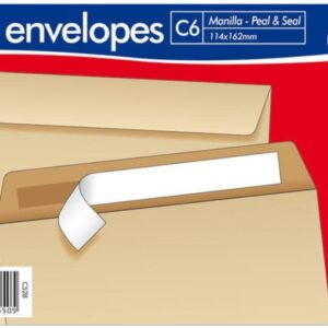 COUNTY C6 Brown Peel & Seal Envelopes, Pack of 50