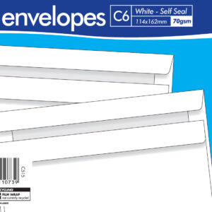 COUNTY C6 White Self-Sealing Envelopes, Pack of 50