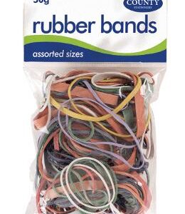 County Colored Rubber Bands 50g with Hanging Option