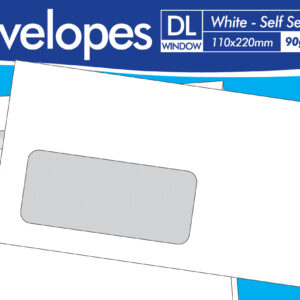 COUNTY DL White Window Self-Seal Envelopes, Pack of 50