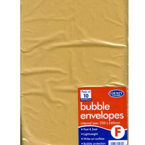 COUNTY GOLD BUBBLE MAILERS F 220MM X 340MM, PACK OF 10