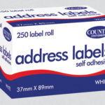 COUNTY LABELS ON A ROLL - PACK OF 250