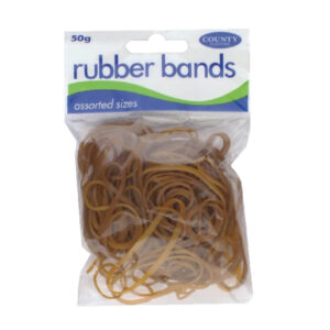 COUNTY NATURAL RUBBER BANDS 50 GM PACK