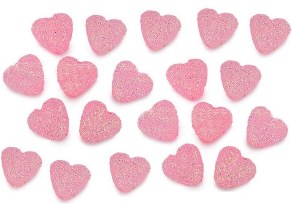 Craft Embellishments with Glitter Hearts - ** Various Sizes/Colors **