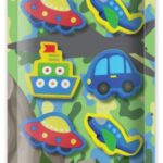 CRE8 Boys' Vehicle-Themed Pencil and Eraser Set, Pack of 8