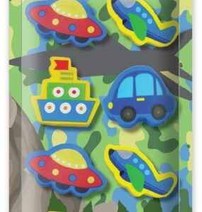 CRE8 Boys' Vehicle-Themed Pencil and Eraser Set, Pack of 8