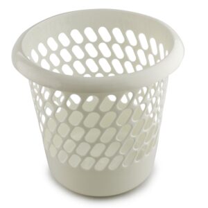 Cream Waste Paper Basket by Whitefurze