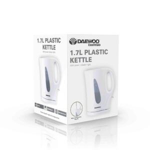 DAEWOO 1.7L Plastic Electric Kettle, 2200W - White