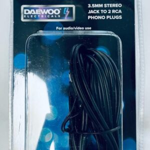 DAEWOO 2M 3.5 MM JACK TO RCA PLUG CABLE