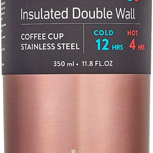 Decor Rose Gold Vacuum Insulated Stainless Steel Travel Coffee Cup 350ml