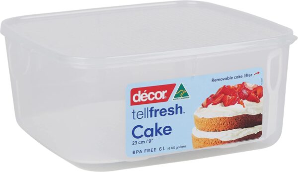 DECOR TELLFRESH 6L SQUARE CAKE STORAGE BOX WITH LIFTER