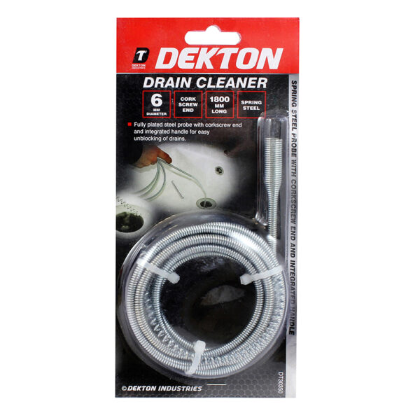 DEKTON 1800MM FLEXIBLE DRAIN CLEANING WIRE/ROD