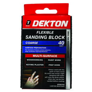 DEKTON 40 GRIT FLEXIBLE COARSE SANDING BLOCK