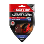 DEKTON 40-Grit Hook and Loop Detail Sanding Pads, 100mm x 140mm, Pack of 5