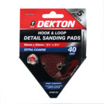 DEKTON 5-Pack 40 Grit Hook and Loop Detail Sanding Pads, 93mm x 93mm
