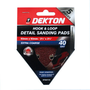 DEKTON 5-Pack 40 Grit Hook and Loop Detail Sanding Pads, 93mm x 93mm