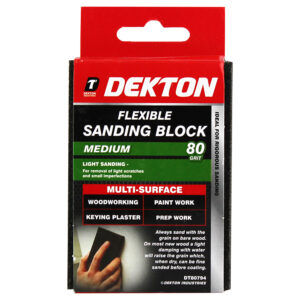 DEKTON 80 Grit Flexible Medium Sanding Block