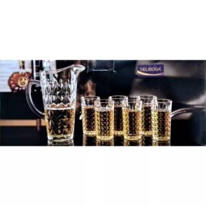 DELISOGA 7-Piece Set: Jug with Glass Tumblers