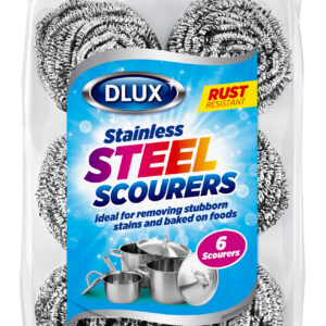 DELUX Stainless Steel Scrubbers, Pack of 6