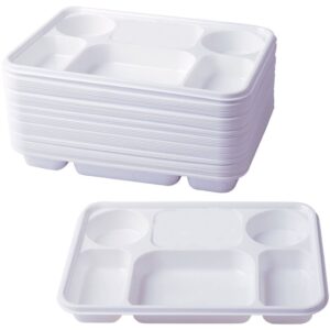 Deluxe Heavy-Duty Plastic Dinner Plates with 6 Compartments - Pack of 50