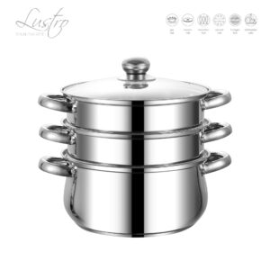 **Design**: It features a 3-tier design, allowing you to steam multiple types of food simultaneously. Each tier can be used individually or stacked together, offering...