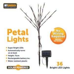 **Design**: These lights are shaped like petals, making them an attractive addition to garden aesthetics