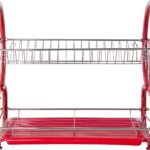 **Design**: This dish drainer typically features two tiers, allowing for efficient use of space by providing separate levels for drying dishes, glasses, and utensils