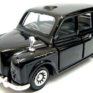 Die Cast Pull Back Black Taxi with Union Jack Design