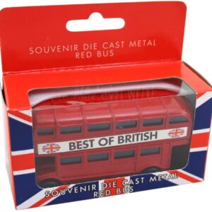 Die-Cast Red London Bus Model in Window Box