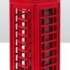 Die-Cast Red Telephone Box Figurine with Display Window Packaging