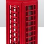 Die-Cast Red Telephone Box Figurine with Display Window Packaging