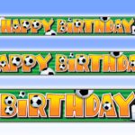 Distinctive 12ft 3D Foil Football Birthday Banner by Unique Party