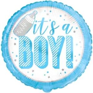 Distinctive Blue 18-Inch Round Foil Balloon for Baby Boy Shower