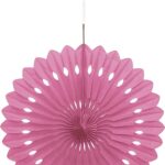Distinctive Hot Pink 40cm Tissue Paper Fan Decoration for Parties