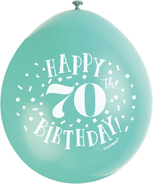 Distinctive Multi-Colored Latex Balloons for 70th Birthday Celebration - Pack of 10