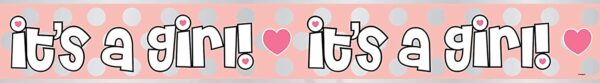 Distinctive Party 12ft "It's a Girl" Foil Banner for Baby Shower