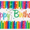 Distinctive Party Plastic 'Happy Birthday' Giant Banner, 5ft x 2.25ft - Rainbow Ribbons