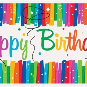 Distinctive Party Plastic 'Happy Birthday' Giant Banner, 5ft x 2.25ft - Rainbow Ribbons