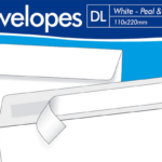 DL 110 x 220mm White Peel and Seal Envelopes, Pack of 50