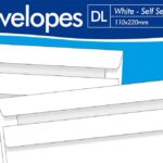 DL 110 x 220mm White Self-Seal Envelopes, Pack of 50