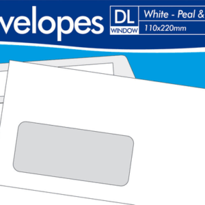 DL Window White Peel & Seal Envelopes 110 x 220mm Pack of 50