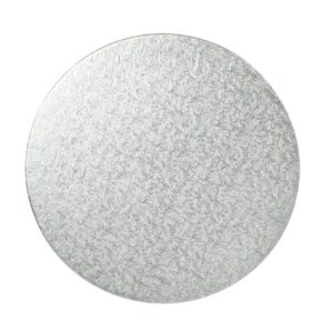 DORIC 14-Inch Round Silver Cake Boards, Pack of 10