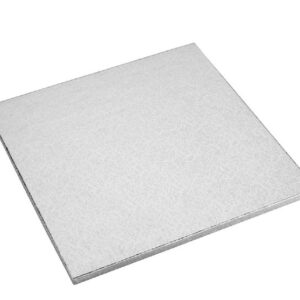 DORIC Set of 10 Square Silver Cake Boards, 11 Inch