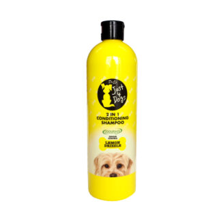 DR J'S JUST 4 DOGS 2-IN-1 LEMON DRIZZLE CONDITIONING SHAMPOO FOR DOGS, 500ML