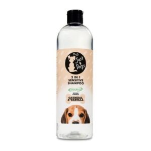 DR J'S JUST 4 DOGS 2-IN-1 SENSITIVE DOG SHAMPOO 500ML - OATMEAL & VANILLA