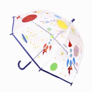 DRIZZLES CHILDREN'S TRANSPARENT DOME UMBRELLA - SPACE THEME