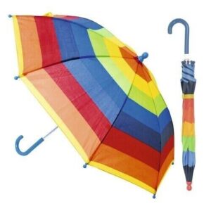 DRIZZLES KIDS' STRIPED UMBRELLA WITH VARIOUS DESIGNS