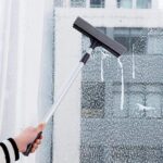 **Dual Functionality**: The tool has both a squeegee and a sponge. The squeegee is typically used for wiping away water and cleaning solutions from glass surfaces, leaving them...