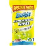 DUZZIT Jumbo Antibacterial Wipes, Pack of 50